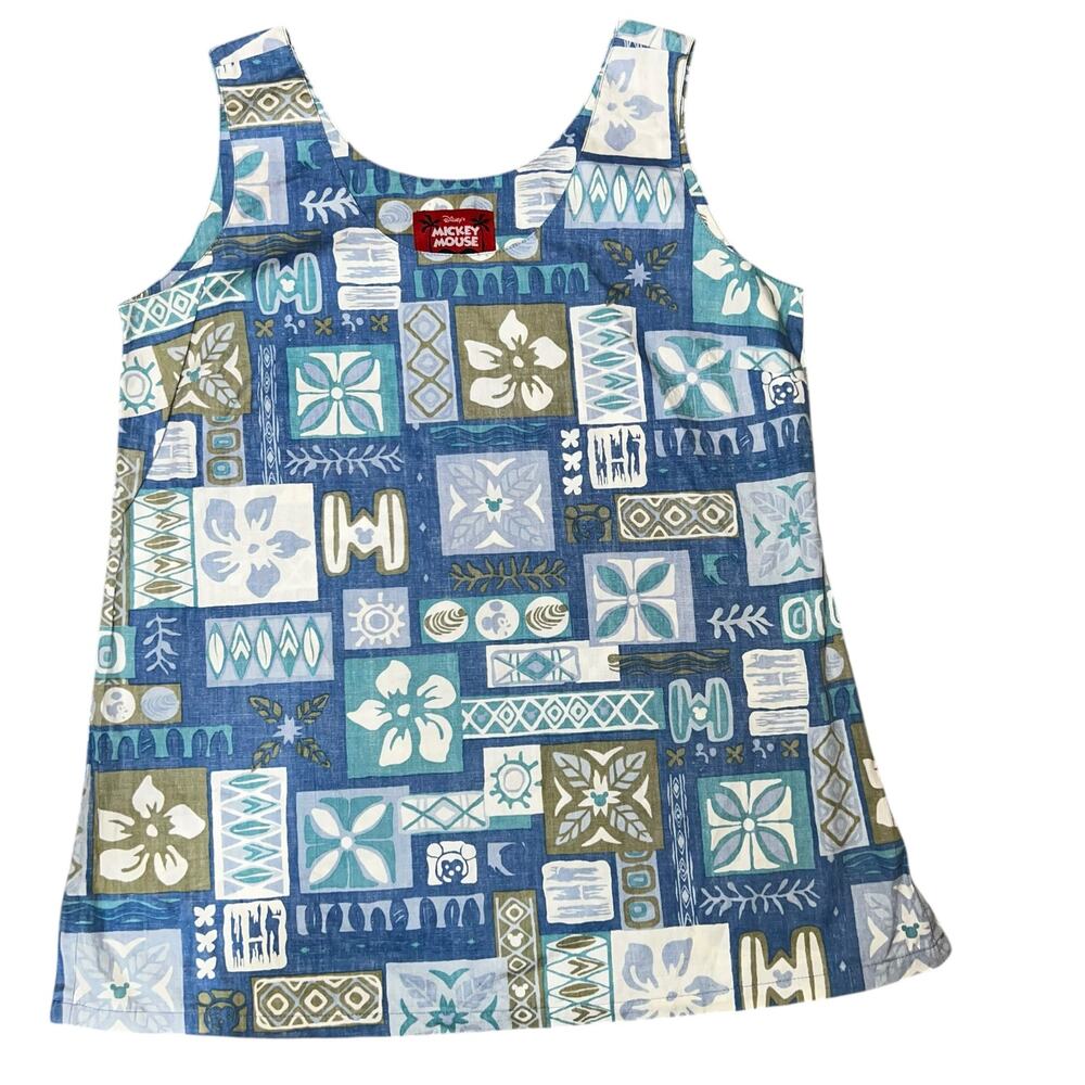 Reyn Spooner Disney Mickey Mouse Hawaiian Tropical cotton women's tank top SM